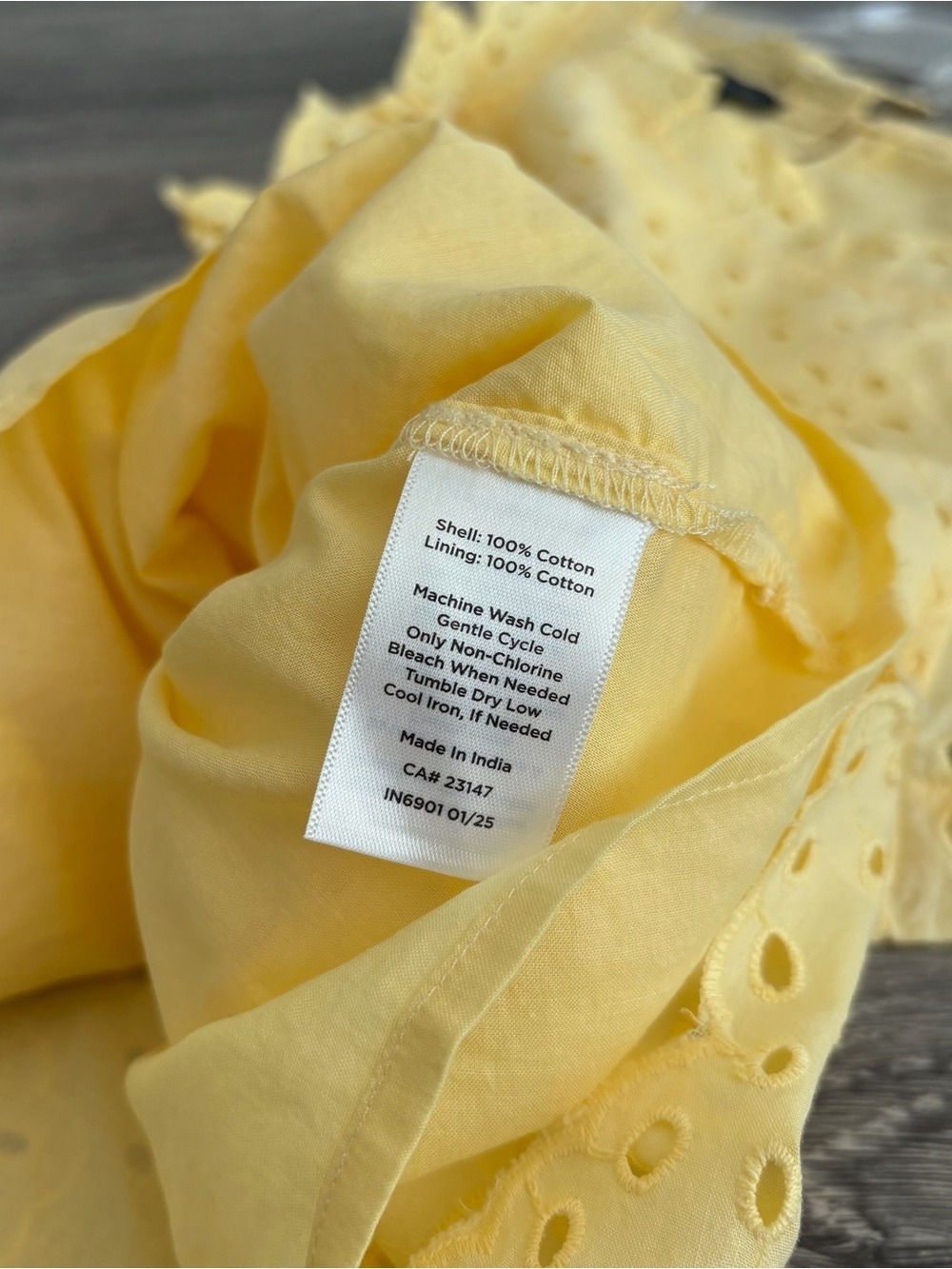 Talbots Yellow Eyelet Scalloped Tank Top Size S - Picture 4 of 6